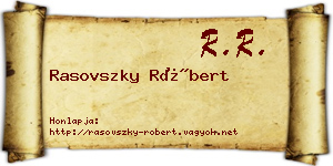 Rasovszky Róbert névjegykártya